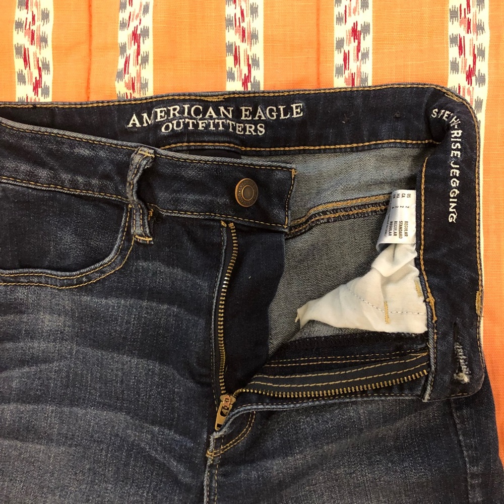 Dark wash super hi-rise jegging